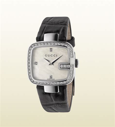 gucci g-gucci diamond collection watch with a crocodile strap|Gucci g timeless collection.